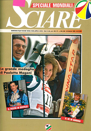 La cover di Sciare dedicata alle Olimpiadi di Sarajevo, in edicola 24 ore dopo la chiusura dei Giochi