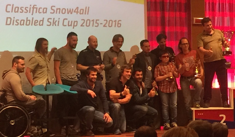 I cinvitori della Snow4all Disable Ski Cup