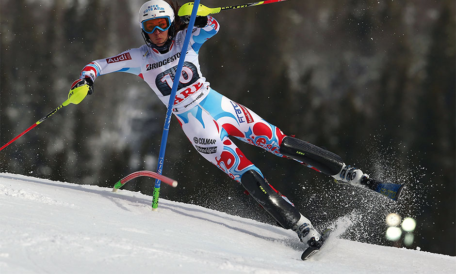 Nastasia Noens (FRA) slalom. Sweden,Are ,March 8 2014. (photo/Alessandro Trovati-Pentaphoto) Ski World Cup 2013-2014