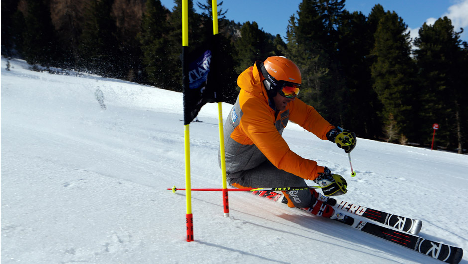 Gianluca Grigoletto durante il test del ROSSIGNOL HERO MASTER 21 mt