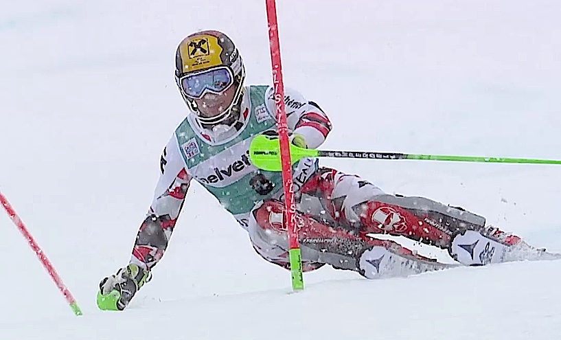 Marcel Hirscher, secondo nella prima manche delo slalom di Adelboden