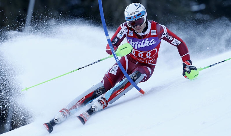 Il norvegese Henrik Kristoffersen nello slalom di Santa Caterina Valfurva