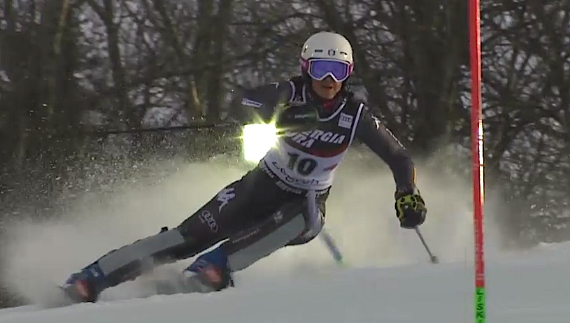 Irene Curtoni nello slalom di Zagabria