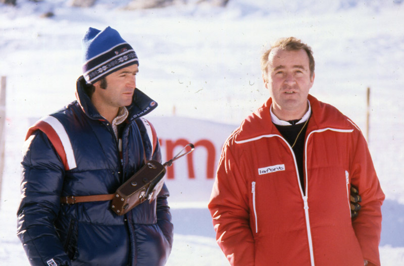 Erich Demetz con Sepp Messner che gli successe dopo i Mondiali di Innsbruck